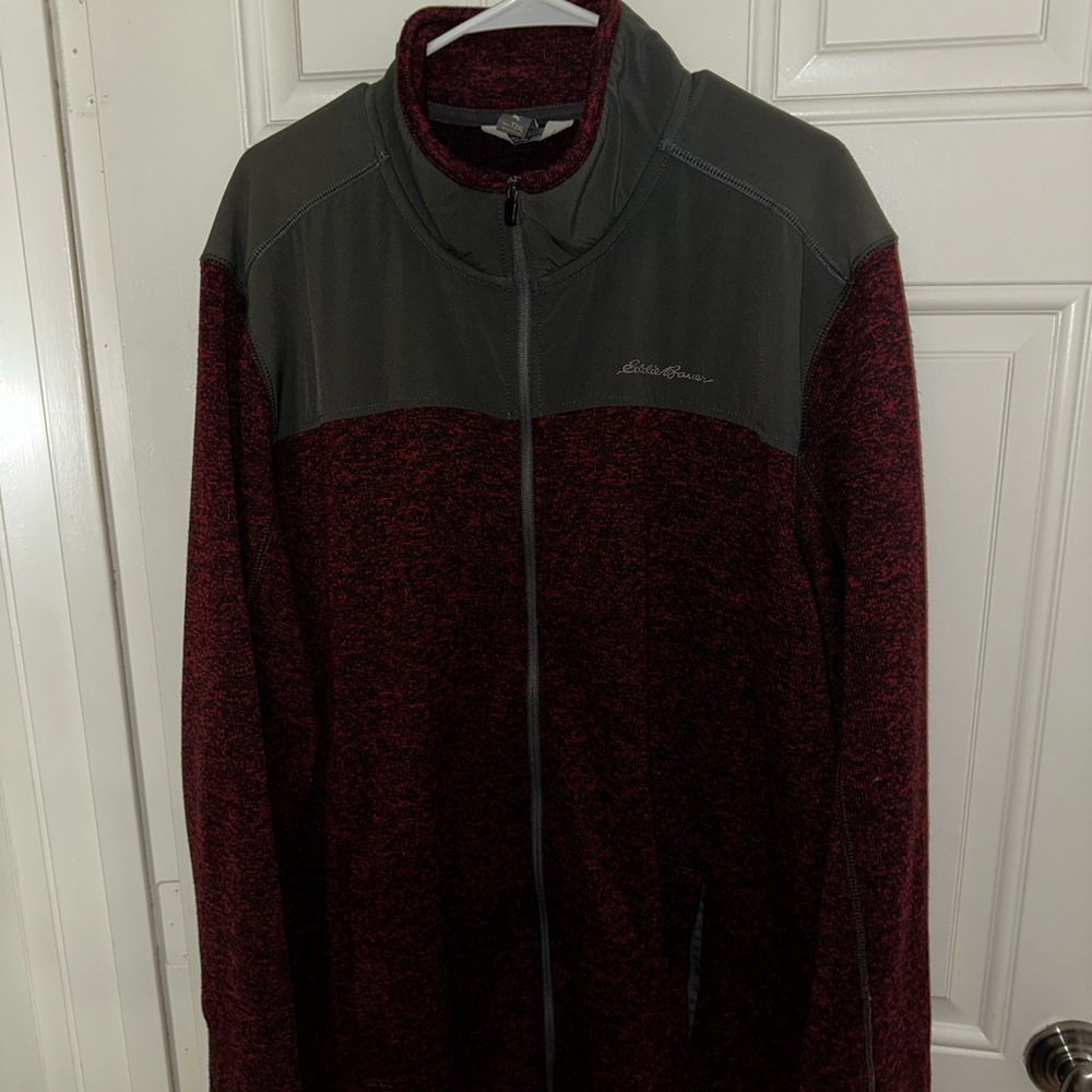 Eddie Bauer Lightweight Red and Gray Shirt Jacket